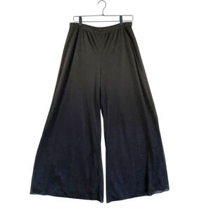 MSK Palazzo Pant Womens Large Black Wide Leg Sheer Overlay Evening Party Vtg 80s